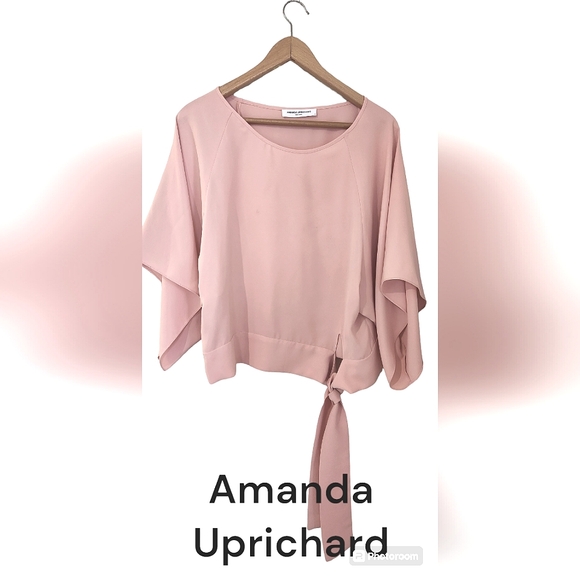 Amanda Uprichard Peach Silky Dolman Sleeve Blousy Top. Size M - Picture 1 of 9